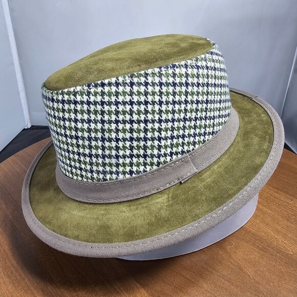 Eco Soho Suede / Fabric Fedora American Hat Makers | Sage | Small RARE - Picture 1 of 9